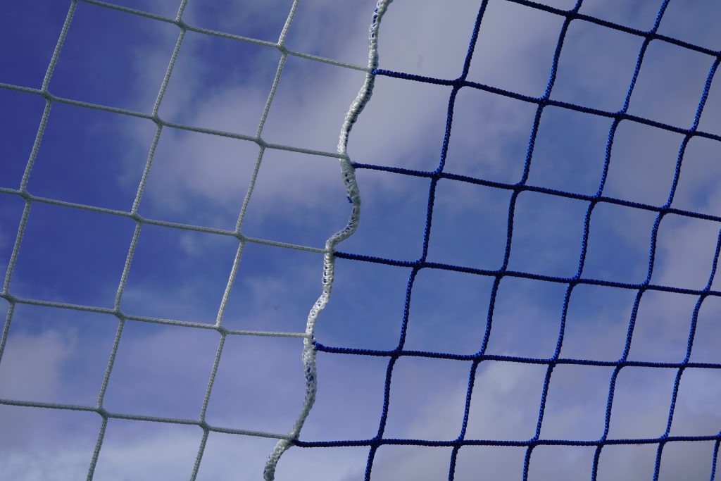 Two Coloured Stadium Football - Nets - Socketed - Vertical