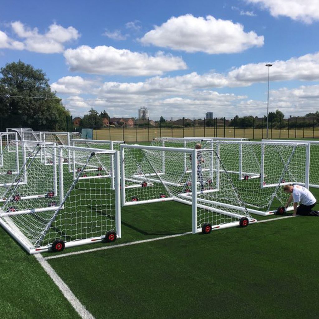Portable Rugby Goals 12x6ft Easylift Portable Goals – Self Weighted Aluminium Package ...