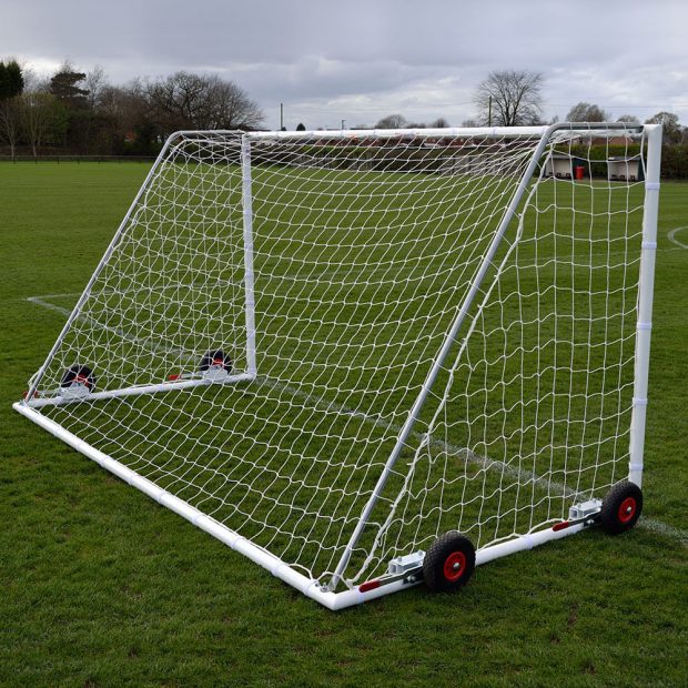 60mm Heavy Duty Easy Lift Freestanding 12 x 6 Football Goal rear