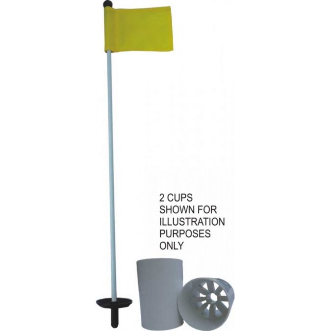 FIBREGLASS PUTTING GREEN PIN WITH FLAG & HOLE CUP Stadia Sports