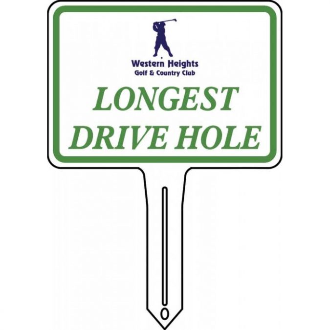NEAREST THE PIN / LONGEST DRIVE 7×5 CUST. LOGO SIGN Stadia Sports